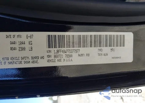 2007 Jeep Patriot Limited from USA, damaged, VIN 1J8FF48W77D377977